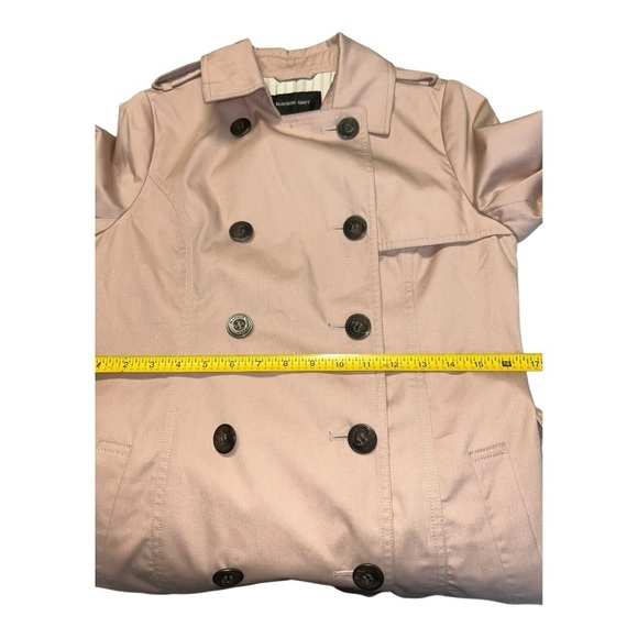 MAYSON GRAY Pink Trench Coat Double Button Waist Belt Knee Length Size 2 - Picture 13 of 16
